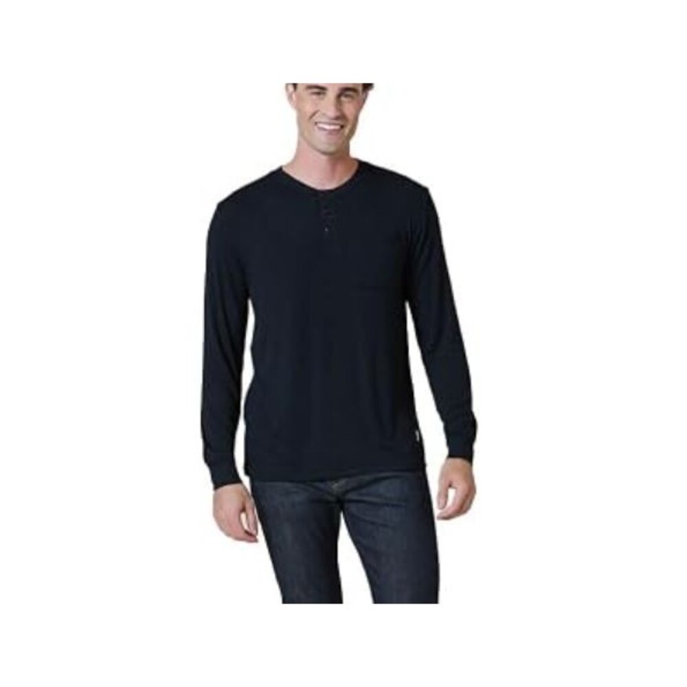 NWT Softies Take 10 Mens Henley Shirt Lounger Black Med M
